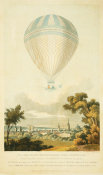 E.M. Jones, with R. Havell - The Ascent of Mr. Sadler, the Celebrated British Aeronaut, at Oxford, July 7, 1810