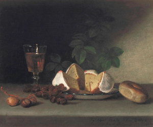 Raphaelle Peale - Still Life with Wine, Cake, and Nuts, 1819