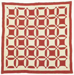 unknown American - Red and White Garden Maze Quilt, n.d.