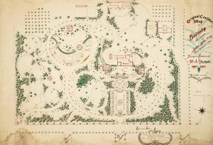 William Adolph Peschelt - Original contour map of Holmby residence, 1905-1907
