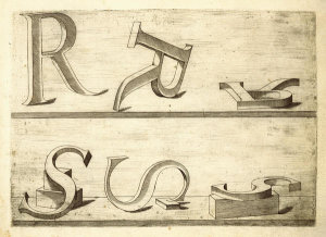 Hans Lencker - Perspectiva Literaria, plate 10: letters R and S, 1567
