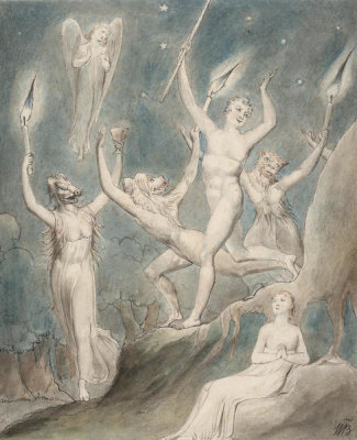William Blake - Illustration 1 to Milton's "Comus": Comus and His Revellers, ca. 1801