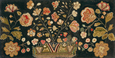 unknown American - Flower Basket Rug, 1810 - 1830