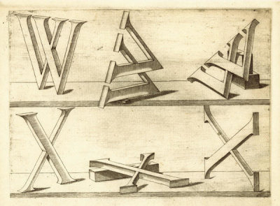Hans Lencker - Perspectiva Literaria, plate 12: letters Y and Z, 1567