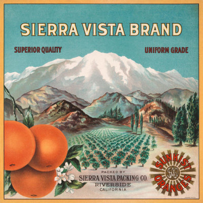 Denver Lith. Co., Denver - Sierra Vista Brand crate label, ca. 1900–1910